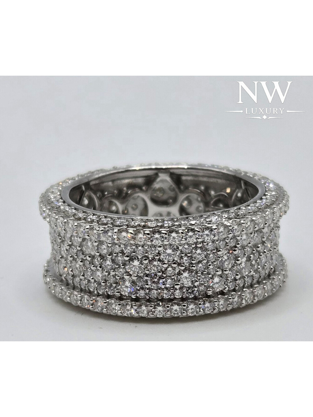 4.0CTW Moissanite Eternity Band Ring 925 Sterling Silver VVS1 D Color Iced Out